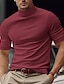 abordables Camisetas casuales de hombre-Hombre Camiseta Camiseta superior Plano Cuello Alto Calle Vacaciones Mangas cortas Ropa Moda Design Básico