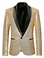 cheap Blazer&amp;Jacket-Men&#039;s Sequin 70s Disco Retro Blazer Party Sparkle Casual Jacket Pattern Single Breasted One-button Black Silver Burgundy Royal Blue Gold 2024