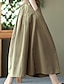 cheap Cotton Linen Skirts-Women&#039;s Skirt Swing Midi High Waist Skirts Pocket Solid Colored Casual Daily Weekend Summer Cotton Linen Basic Casual Black White Green Khaki
