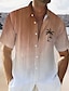 halpa Miesten plus-kokoiset paidat-väri gradientti palmu miesten lomakeskus havaijilainen 3d painettu paita nappi ylös lyhythihainen kesäpaita loma päivittäin kulumista s to 3xl