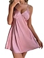 cheap Women&#039;s Nightgowns &amp; Sleepshirts-Women&#039;s Pajamas Nightgown Nightshirt Dress Pure Color Fashion Comfort Sweet Home Daily Bed Satin Breathable Straps Sleeveless Backless Summer Spring Lotus Pink Black