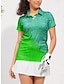 billiga Designerkollektion-Dam Vandringspolotröja Violett Rosa Blå Kortärmad Solskydd Överdelar Färggradient Golfkläder för damer Kläder Outfits Bär kläder