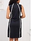 abordables Colección de diseñador-Mujer vestido de golf ropa de golf Azul marinero Negro Sin Mangas Protección Solar Ligero Vestidos Traje de tenis Retazos Ropa de golf para damas Ropa Trajes Ropa Ropa