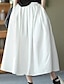 cheap Cotton Linen Skirts-Women&#039;s Skirt Swing Midi High Waist Skirts Pocket Solid Colored Casual Daily Weekend Summer Cotton Linen Basic Casual Black White Green Khaki
