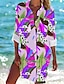 preiswerte Blusen und Hemden für Damen-Hawaiihemd Damen Hemd Bluse Graphic Casual Festtage Strand Taste Bedruckt Gelb Langarm Modisch Hawaiianisch Hemdkragen Frühling &amp; Herbst