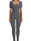 voordelige Catsuits-Dames Kattenpak Effen Kleur Bodycon Dagelijks Weekend Bodycon  Korte mouw Zwart Wit blauw S M L Lente