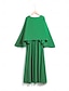 olcso party ruha-női esküvői vendég ruha maxi zöld V-nyakú dolman ujjú köpeny kivitelben