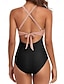 cheap One-piece swimsuits-Women&#039;s Normal Swimwear One Piece Swimsuit Cut Out Color Block Beach Wear Holiday Bathing Suits