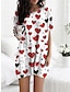 cheap Graphic Sleepwear-Women&#039;s Nightgown Nightshirt Dress Heart Fashion Comfort Soft Home Daily Bed Polyester Breathable Crew Neck Short Sleeve Summer Spring White