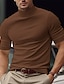 baratos Camisetas masculinas casuais-Homens Camiseta T-shirt Tecido Gola Alta Rua Férias Manga Curta Roupa Moda Designer Básico