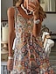 Χαμηλού Κόστους Print Φορέματα-Γυναικεία Vintage Φόρεμα Καθημερινό φόρεμα Αμάνικο φόρεμα Φλοράλ Τσέπη Στάμπα Λαιμόκοψη U Μίνι φόρεμα Βίντατζ Etnic Ημερομηνία Διακοπές Αμάνικο Καλοκαίρι