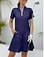 abordables Vêtements de golf pour femmes-Femme robe de golf Gris foncé Kaki Sans Manches Protection Solaire Tenue de tennis Vêtements de golf pour femmes, tenues, vêtements