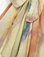 baratos Saias Longas-Mulheres Saia Wrap Skirt Longo Saias Imprimir Tintura Tie Dye Férias Praia Verão Linho Moda Roupa de Praia Casual Amarelo