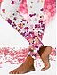 Недорогие графический низ-Жен. Леггинсы С принтом Высокий вырез Завышенная Длиные Розовый Весна