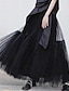 cheap Maxi Skirts-Women&#039;s Skirt A Line Swing Maxi High Waist Skirts Layered Solid Colored Casual Daily Weekend Summer Tulle Fashion Casual Black Blue