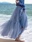 Χαμηλού Κόστους Maxi Φούστες-Γυναικεία Φούστα Γραμμή Α Κούνια Μακρύ Ψηλή Μέση Φούστες Πολυεπίπεδο Μονόχρωμο Καθημερινά Σαββατοκύριακο Καλοκαίρι Τούλι Μοντέρνα Καθημερινό Μαύρο Θαλασσί