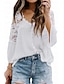 ieftine Bluze simple pentru femei-Cămașă Cămașă Boho Cămașă din dantelă Bluză Pentru femei Negru Alb Roz Îmbujorat Culoare solidă Dantelă Buton Stradă Zilnic Modă În V S