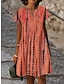 abordables Vestidos estampados-Mujer Vestido informal Vestido de cambio Tie-dye Estampado Estampado Escote en Pico Mini vestido Casual Diario Manga Corta Verano Primavera