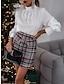 cheap Basic Women&#039;s Tops-Shirt Blouse Women&#039;s Black White Khaki Pure Color Shirred Daily Elegant Round Regular Fit S