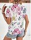 billige T-skjorter til kvinner-Dame T skjorte Blomstret Trykt mønster Avslappet Ferie Mote Kortermet Rund hals Svart Sommer