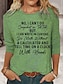 baratos T-Shirts de mulher-Mulheres Camiseta Letra Imprimir Diário Final de semana Moda Manga Longa Decote Redondo Preto Primavera &amp; Outono