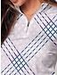 abordables Collection de créateurs-Femme T-shirt POLO Bleu manche longue Protection Solaire Top Plaid Automne Hiver Vêtements de golf pour femmes, tenues, vêtements