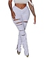 cheap Women&#039;s Pants-Women&#039;s Pants Trousers Split Cut Out High Waist Long White Spring &amp;  Fall