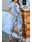 preiswerte Zweiteilige Anzüge für Damen-Damen T Shirt Hosen-Sets Batik Casual Kordelzug Bedruckt Schwarz Kurzarm Aktiv Sport Rundhalsausschnitt Frühling Sommer