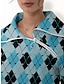 Χαμηλού Κόστους Συλλογή σχεδιαστών-Γυναικεία Φούτερ πουλόβερ Λευκό Μπλε Απαλό Μακρυμάνικο Μπολύζες Καρό Φθινόπωρο Χειμώνας Γυναικεία ενδυμασία γκολφ Ρούχα Ρούχα Ενδύματα