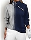 abordables Ropa de golf femenina-Mujer Sudadera con capucha Negro Azul Manga Larga Mantiene abrigado Camiseta Bloque de color Otoño Invierno Ropa de golf para damas Ropa Trajes Ropa Ropa