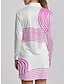 baratos Coleção de designers-Mulheres Camisa polo de caminhada Rosa Claro Preto / Branco Manga Longa Proteção Solar Blusas Riscas Outono Inverno Roupas femininas de golfe, roupas, roupas, roupas