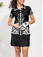 abordables Colección de diseñador-Mujer Camisas de polo Negro Manga Corta Protección Solar Camiseta Ropa de golf para damas Ropa Trajes Ropa Ropa