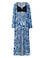 cheap Sexy Bodies-Women&#039;s Normal Pajamas Sexy Bodies Sets Leaves Hot Sexy Holiday Home Bed Swimming Polyester Outdoor Stretchy Sleeveless 3-Piece Printing Summer Royal Blue Blue