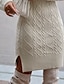 Χαμηλού Κόστους Μάλλινα φορέματα-γυναικείο πουλόβερ φόρεμα χειμωνιάτικο φόρεμα casual φόρεμα midi φόρεμα μπεζ μακρυμάνικο καθαρό χρώμα πλεκτό στάμπα χειμώνα φθινοπωρινό ζιβάγκο casual φθινοπωρινό φόρεμα 2023 s m l xl xxl