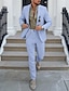 cheap Linen Suits-Sky Blue Men&#039;s Summer Linen Suits Beach Wedding 2 Piece Solid Colored Tailored Fit Single Breasted One-Button 2024