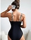 preiswerte Einteilige Badeanzüge-Damen Badeanzug Ein Stück Bademode Patchwork Leopard Stilvoll Badeanzüge