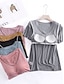 cheap Women&#039;s Sleepwear-Women&#039;s Pajamas Sets Pure Color Fashion Simple Comfort Home Daily Bed Modal Breathable V Wire Short Sleeve T shirt Tee Pant Chest pads Summer Lotus Pink Black