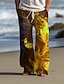 cheap Printed Pants-Floral Men&#039;s Resort 3D Printed Casual Pants Trousers Elastic Waist Drawstring Loose Fit Straight-Leg Summer Beach Pants S TO 3XL