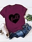 preiswerte T-Shirts für Damen-Damen T Shirt Herz Bedruckt Festtage Modisch Kurzarm Rundhalsausschnitt Weiß Frühling Sommer