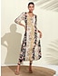 voordelige casual jurkje met print-Maxi-jurk met bloemenswing en ritszak