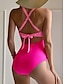cheap One-piece swimsuits-Women&#039;s Normal Swimwear One Piece Swimsuit Cut Out Color Block Beach Wear Holiday Bathing Suits