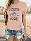 Χαμηλού Κόστους Γυναικεία T-Shirts-Γυναικεία Μπλουζάκι Μπλουζάκι μπορντώ 100% Βαμβάκι Γραφική Γάτα Γράμμα Στάμπα Καθημερινά Αργίες Σαββατοκύριακο Βασικό Κοντομάνικο Στρογγυλή Λαιμόκοψη Ανθισμένο Ροζ
