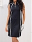 ieftine Colecția de designer-Pentru femei rochie de golf îmbrăcăminte de golf Bleumarin Negru Fără manșon Protecție Solară Ușor Rochii Tinuta de tenis Peteci Vestimenta Golf Doamnelor Haine Ținute Poartă Îmbrăcăminte