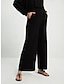 cheap Women&#039;s Sets-Solid Round Neck Loose Trousers Set