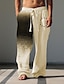 זול מכנסי כותנה פשתן לגברים-בגדי ריקוד גברים וינטאג&#039; כוכבים מכנסי פשתן מכנסיים מותן בינוני בָּחוּץ לבוש יומיומי לבוש רחוב סתיו חורף רגיל