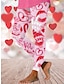 preiswerte Grafik-Unterteile-Damen Leggins Polyester Herz Schwarz Rosa Aktiv Hoher Taillenbund Lang Valentinstag Festival Frühling