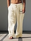 זול מכנסי כותנה פשתן לגברים-בגדי ריקוד גברים וינטאג&#039; עין מכנסי פשתן מכנסיים מותן בינוני בָּחוּץ לבוש יומיומי לבוש רחוב סתיו חורף רגיל