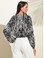 cheap Women&#039;s Blouses &amp; Shirts-Women&#039;s Spotted Print Chiffon Shirt Lantern Sleeve Notched Collar Buttoned Blouse