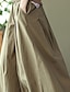 abordables Faldas de lino de algodón-Mujer Falda Columpio Midi Alta cintura Faldas Bolsillo Color sólido Casual Diario Fin de semana Verano Sabana de algodon Básico Casual Negro Blanco Verde Trébol Caqui