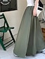 preiswerte Baumwollwäscheröcke-Damen Rock Schaukel Maxi Hoher Taillenbund Röcke Tasche Einfarbig Casual Wochenende Sommer Bettwäsche aus Baumwolle Basic Brautkleider schlicht Schwarz Grün Grau